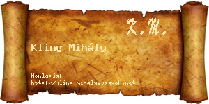 Kling Mihály névjegykártya