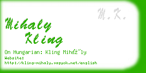 mihaly kling business card